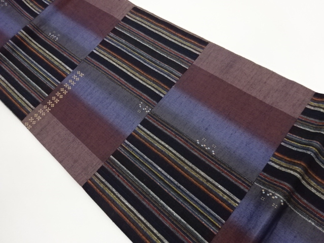 JAPANESE FUKURO OBI / TSUMUGI / WOVEN GEOMETRIC